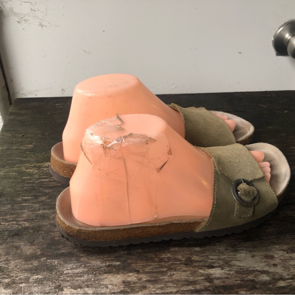 LL Bean Arizona Sandals Stone Birko-Flor Nubuck Slip On Sandals Select Size 8 - Picture 6 of 15